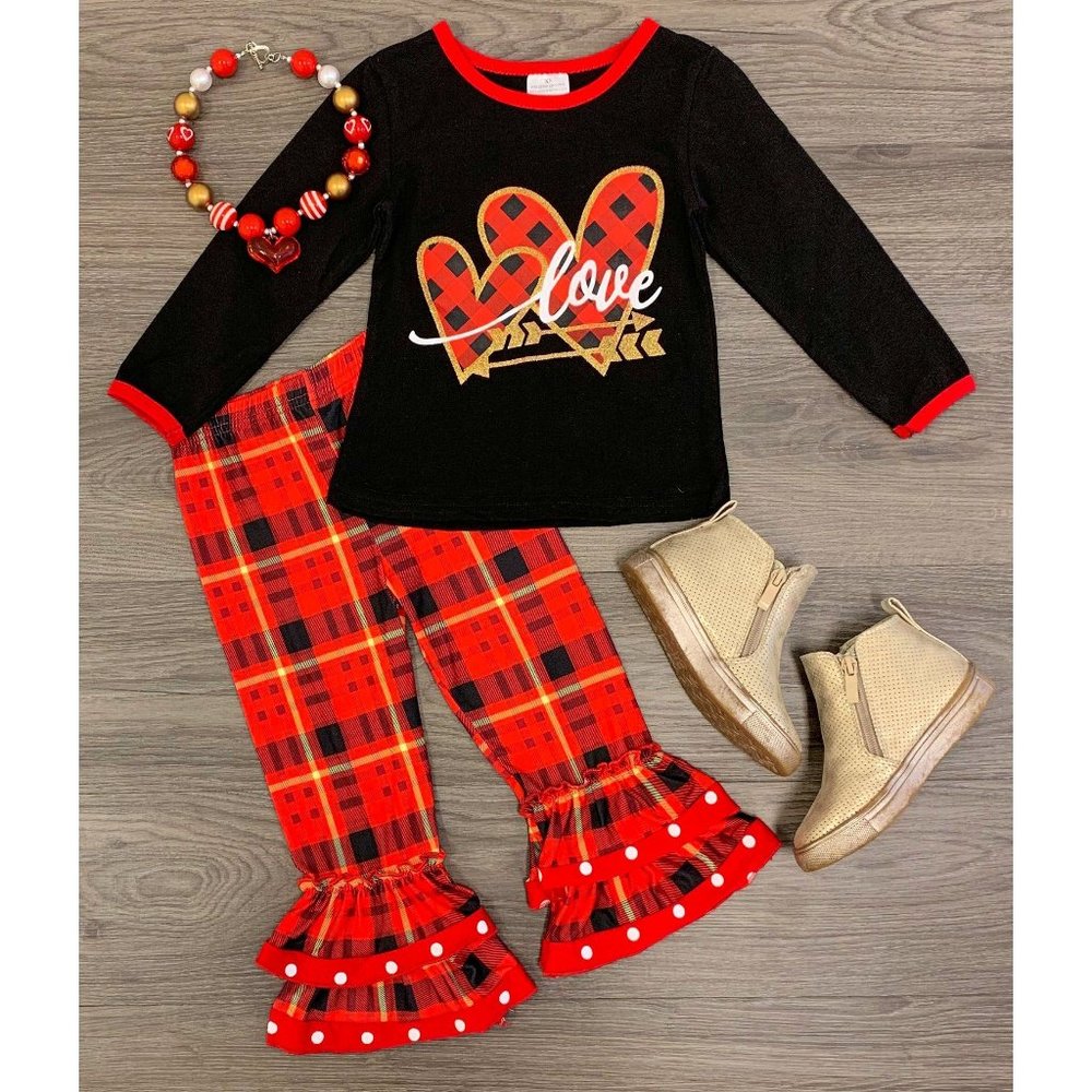 Boutique Love Hearts Girls Valentines Day Outfit